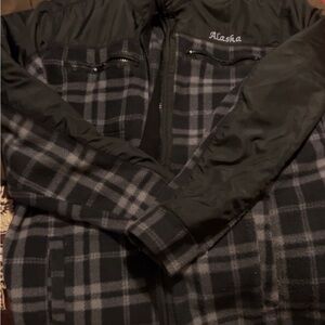 Black and Gray Plaid Men's Jacket